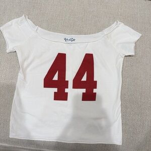 Brandy Melville White and Red Top